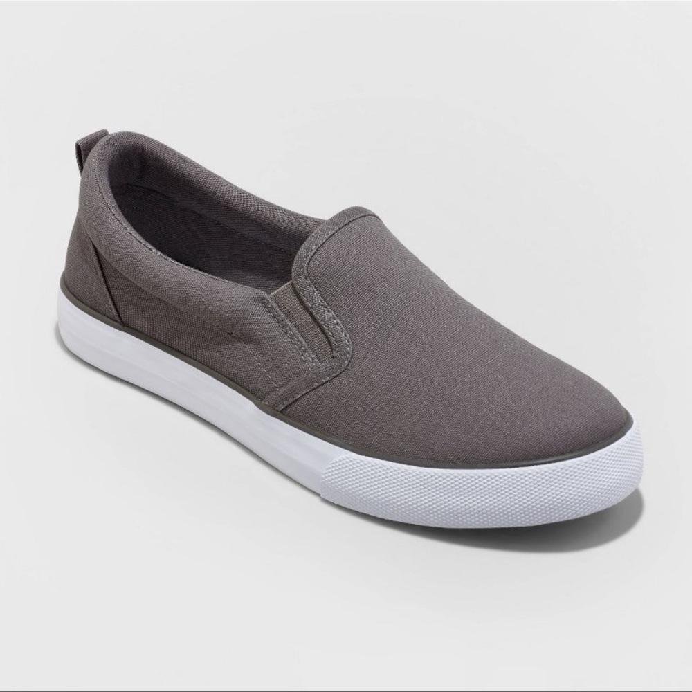 Charcoal Gray Slip On Shoes